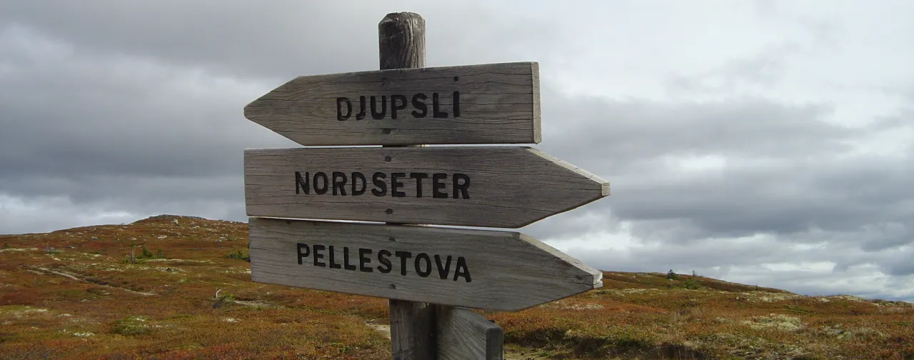 Høst turskilt på Fjelltopp